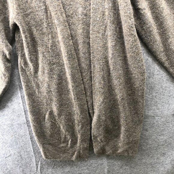 H&M Longline Cardigan Womens XS Brown Open Front Soft Fuzzy Balloon Sleeve - Picture 4 of 8